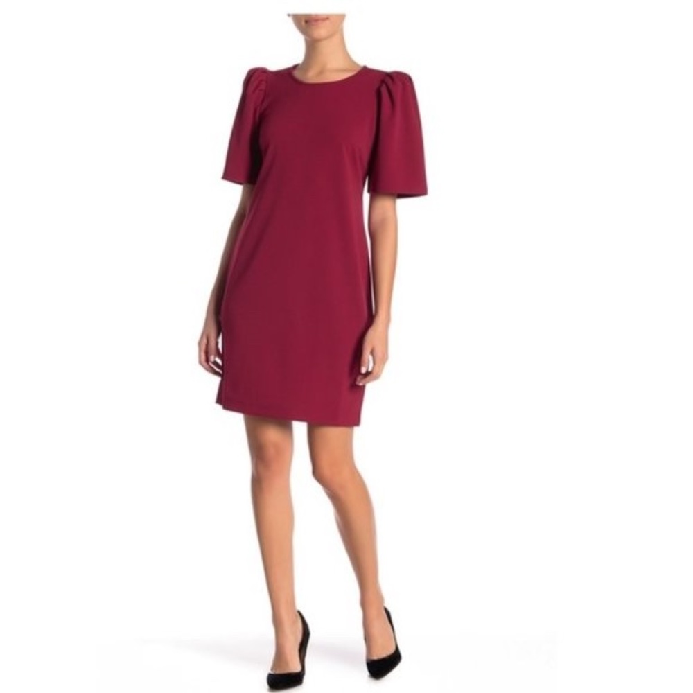 Sharagano Short Sleeve Shift Dress (Petite)